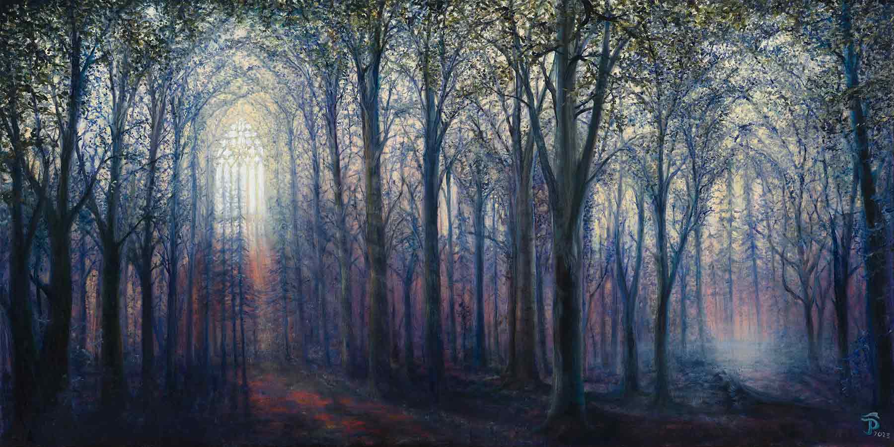 Waldkathedrale- Ol auf Leinwand 180 x 60 cm Waldkathedrale- Ol auf Leinwand 180 x 60 cm