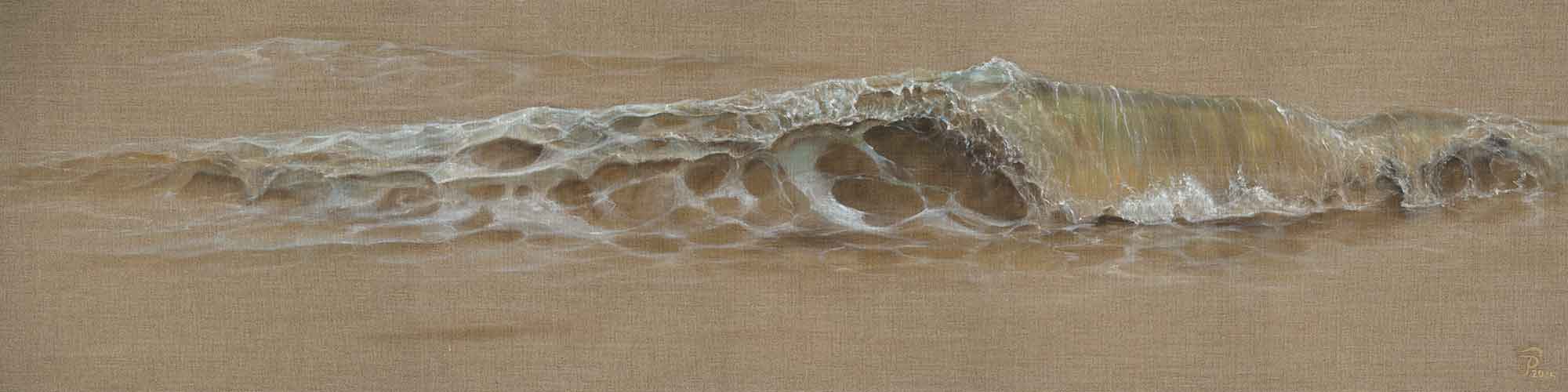 Welle Calmar, Öl auf Rohleinen, 200 x 60 cm, Foto bastian Schmeier